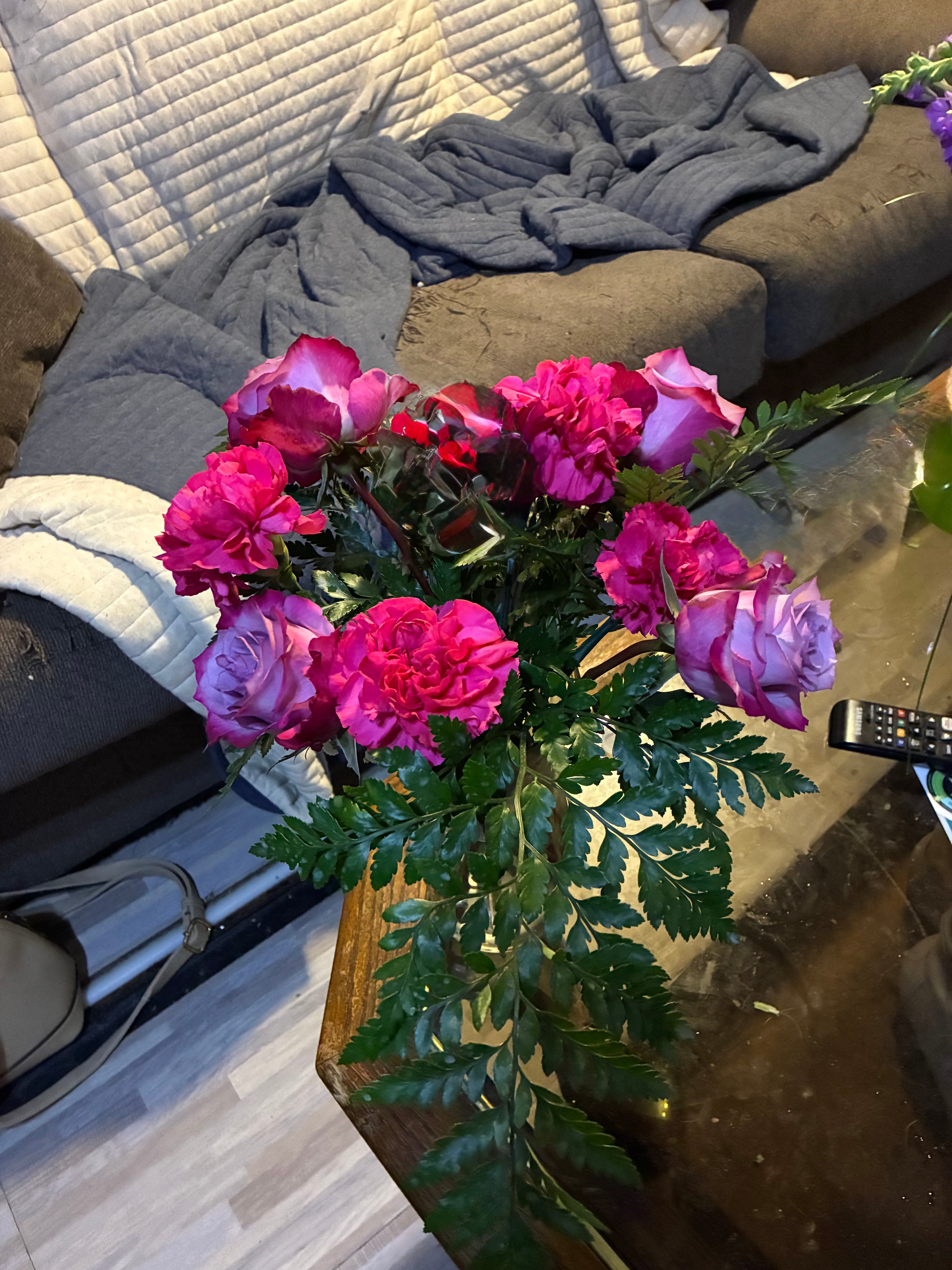 Pink Rose & Carnation Flower Arrangement