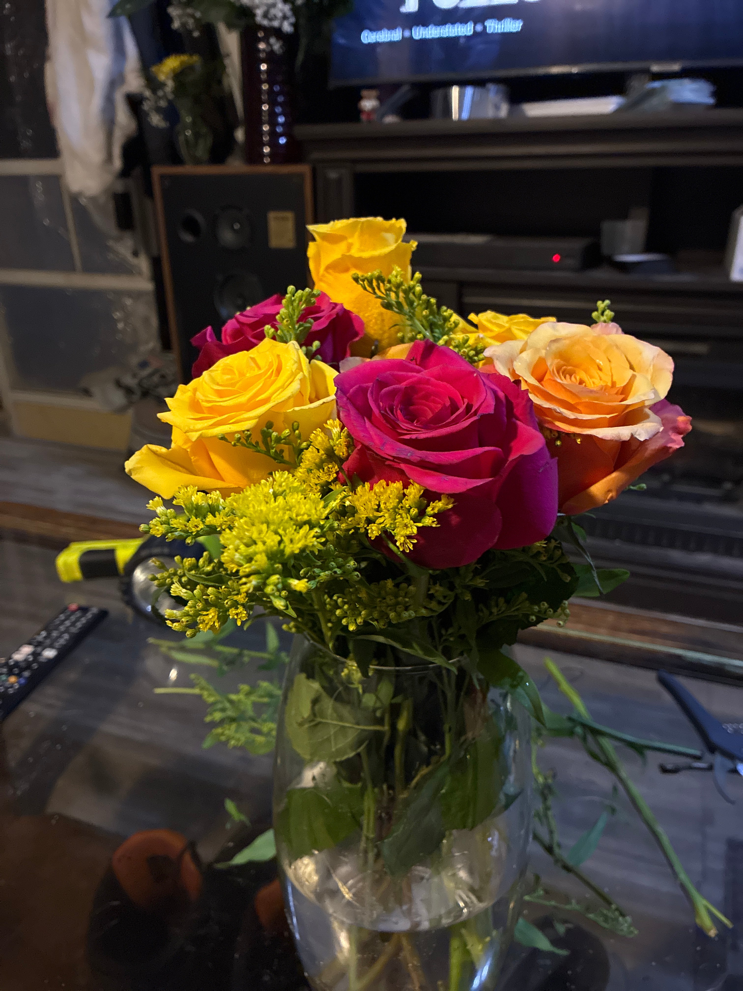 Mixed Rose Arrangement with Filler